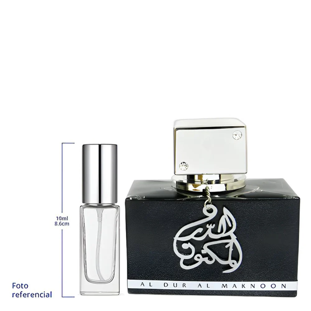 Lattafa Al Dur Maknoon Silver Decant Travel Size Eau De Parfum For Men - Image 2