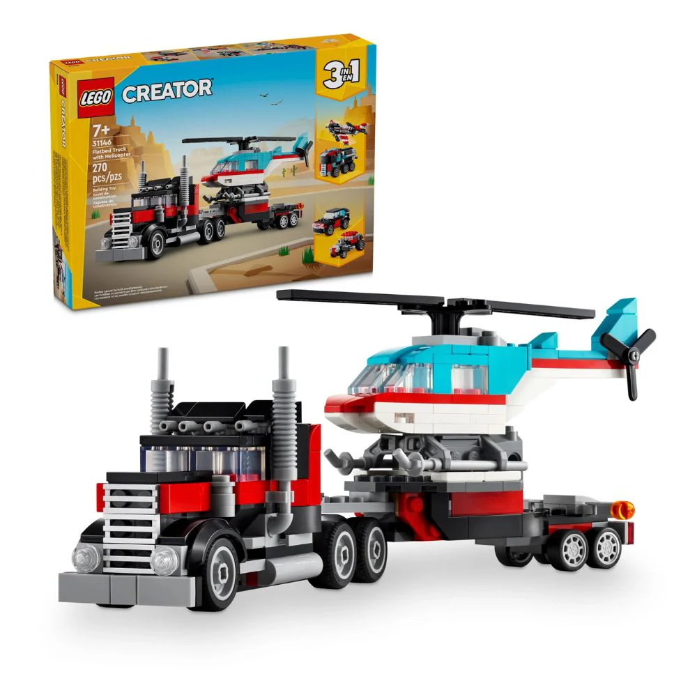 Lego Creator Flatbed Truck With Helicopter 270 Pzs 7+ - Image 3