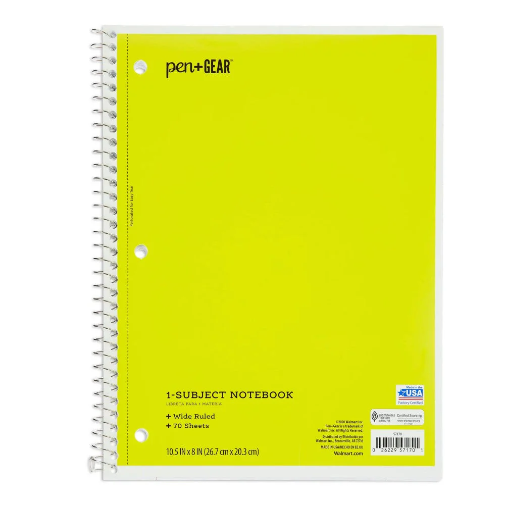 Cuaderno Pen + Gear Color Amarillo 26.7cm x 20.3cm 70hojas