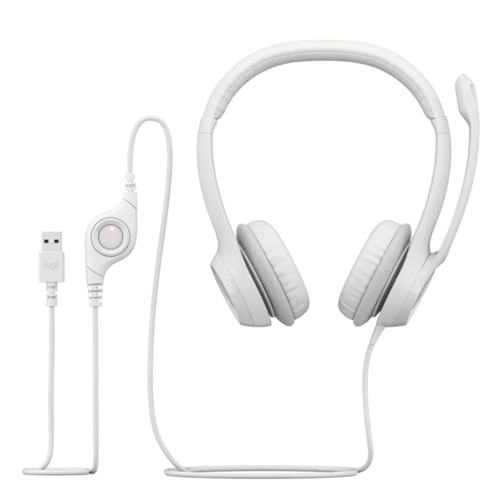 Logitech Audifonos H390 Con USB Para Computadora Blanco - Image 3