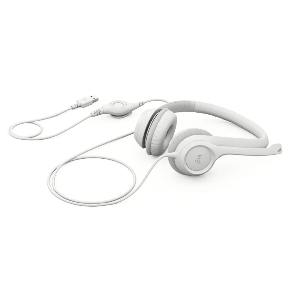 Logitech Audifonos H390 Con USB Para Computadora Blanco - Image 4