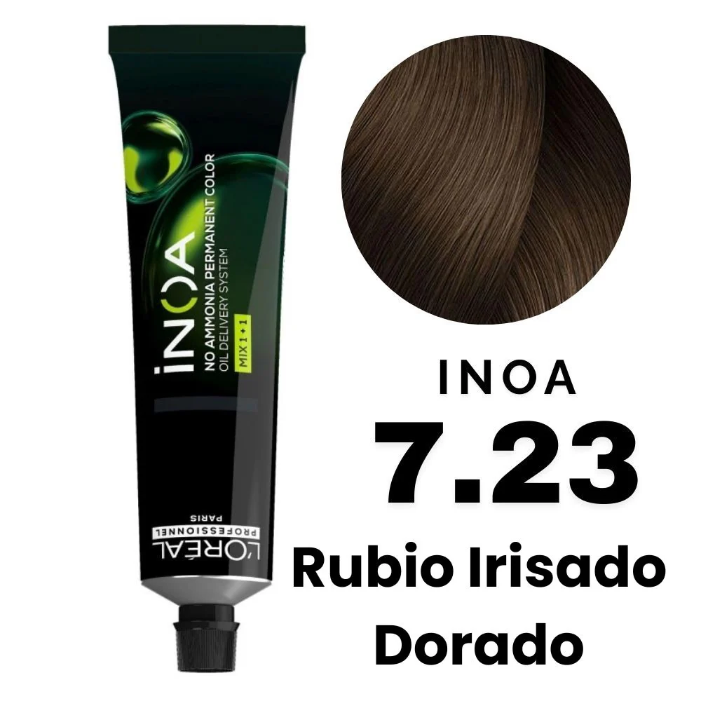 L'Oreal Tinte Inoa Profesional Nro.7.23 Rubio Irisado Dorado 60gr