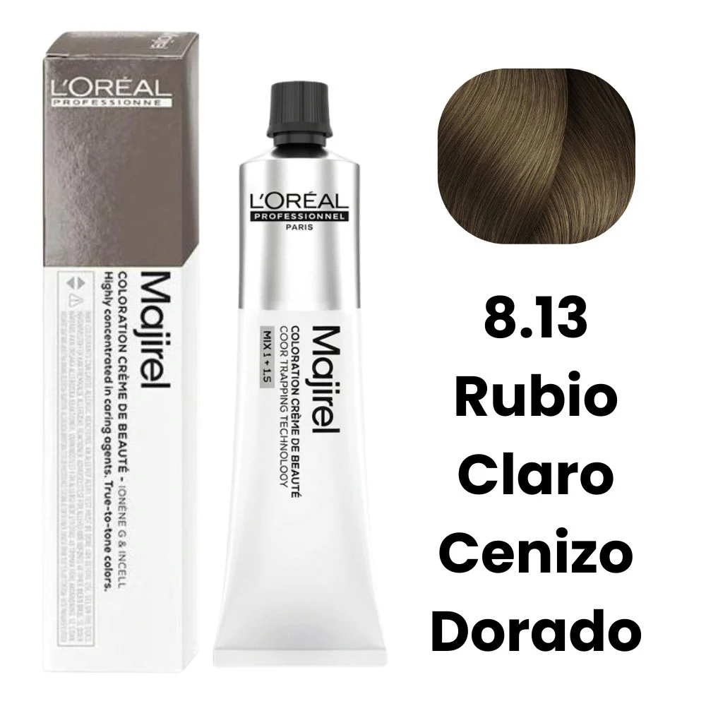 L'Oreal Majirel Tinte 8.13 Rubio Claro Cenizo Dorado 50ml
