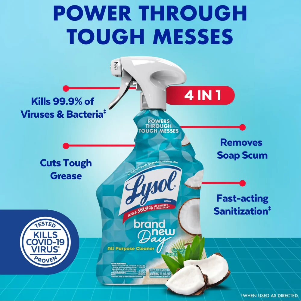 Lysol Brand New Day All Purpose Cleaner Coconut & Sea Minerals 946ml - Image 3