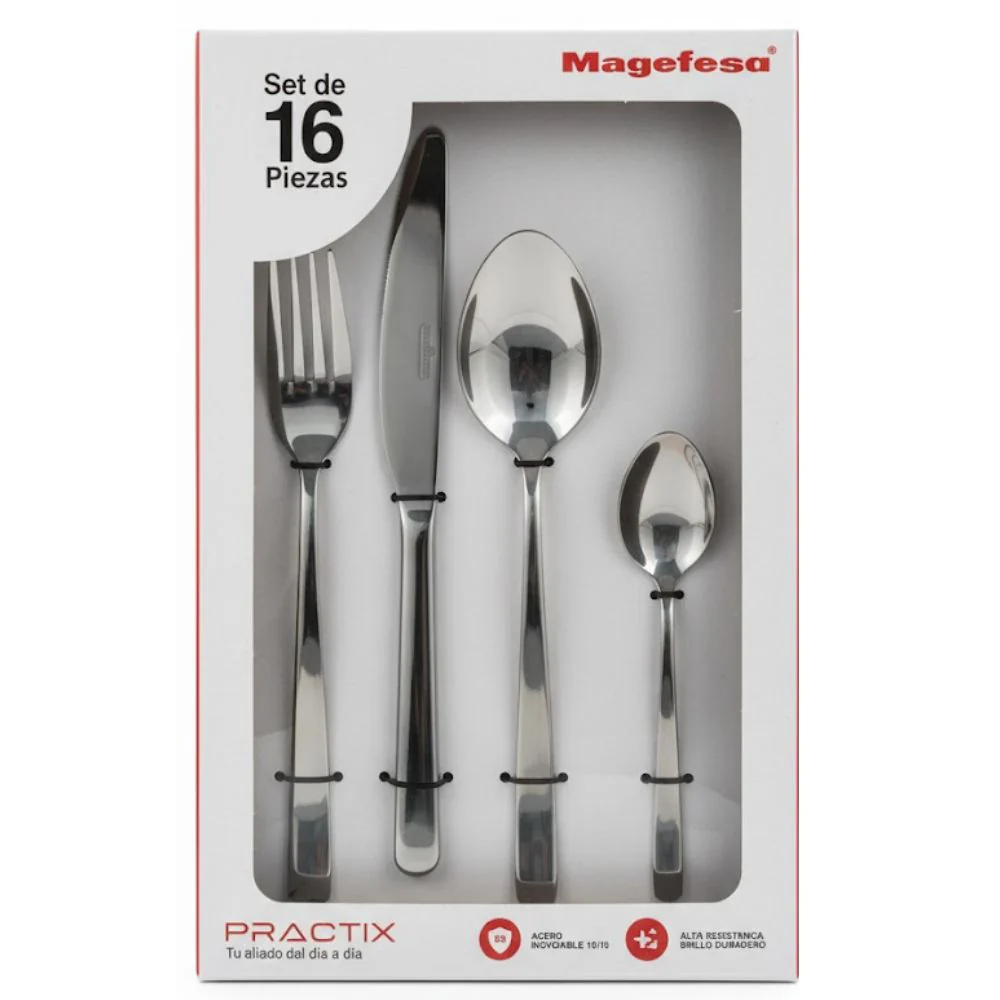Magefesa Juego de Cubiertos Practix de Acero Inoxidable 18/10 16 Pcs - Image 2