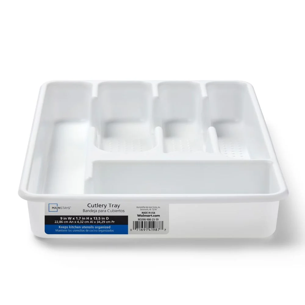 Mainstays Organizador De Cubiertos Pequeño Blanco - Image 2