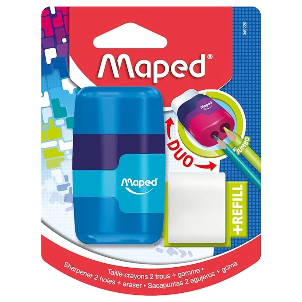 Maped Sacapunta Con Dos Orificios Y Goma Recargable 3 Colores - Image 3