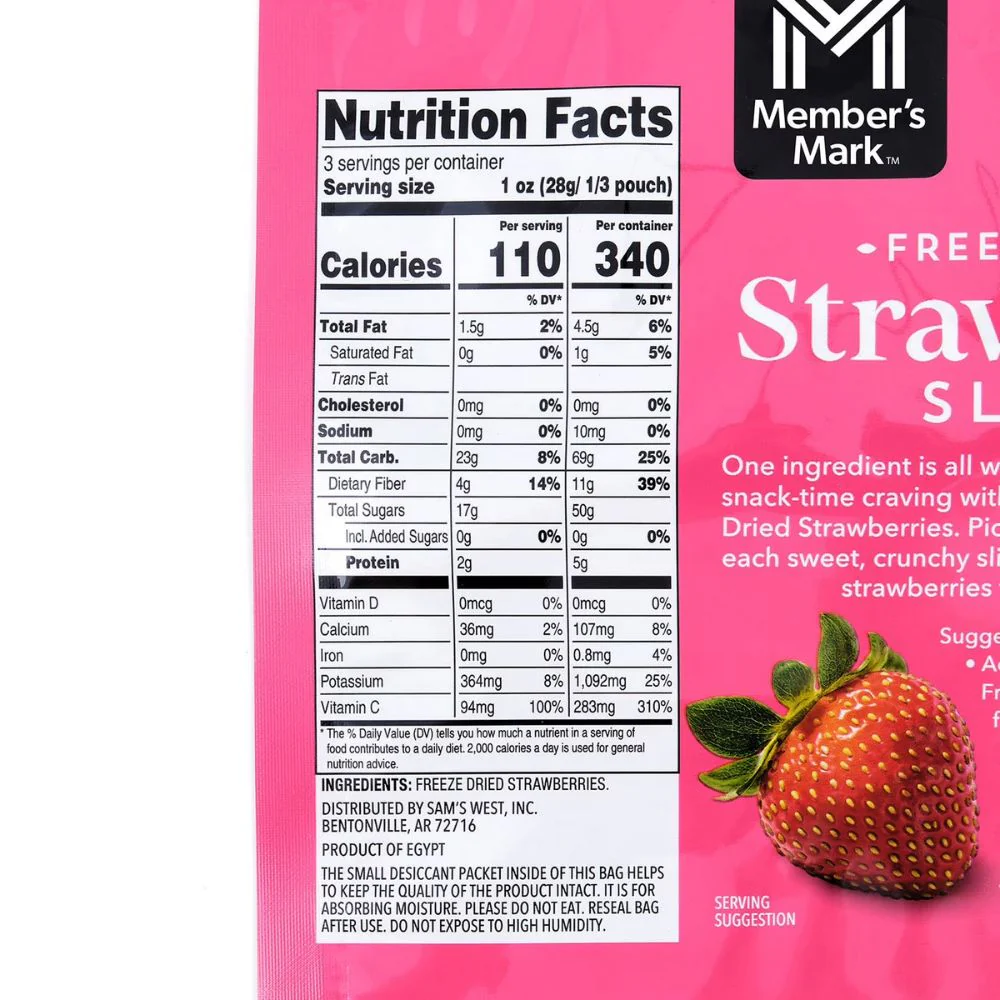 Member's Mark Strawberry Slices Freeze Dried 84g - Image 3