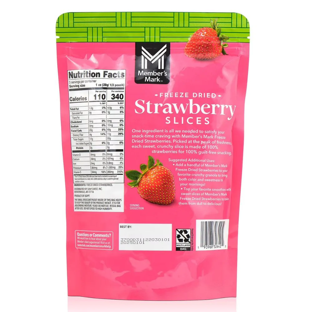 Member's Mark Strawberry Slices Freeze Dried 84g - Image 4