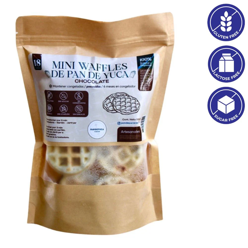 Mini Waffles De Chocolate Sin Azucar 18 Und