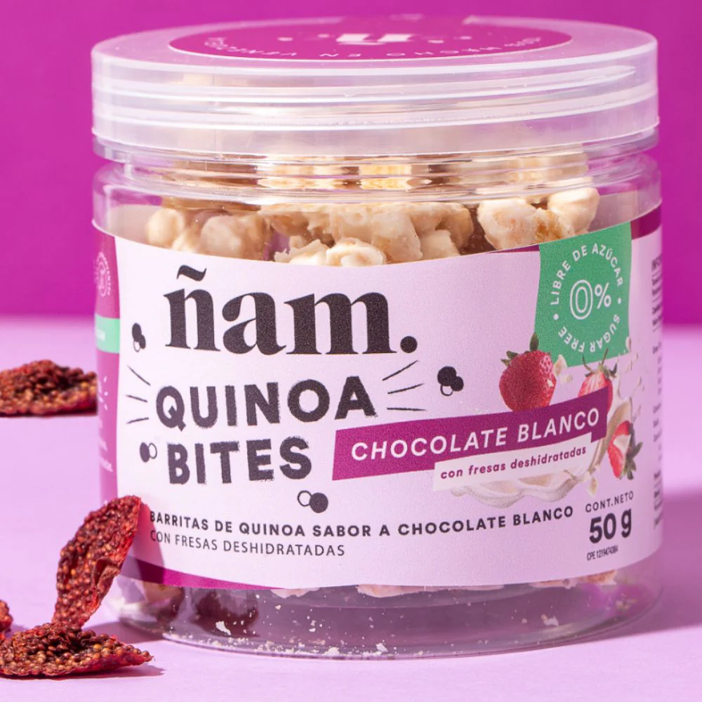 Ñam Quinoa Bites Chocolate Blanco con Frutas Deshidratadas 50gr - Image 2