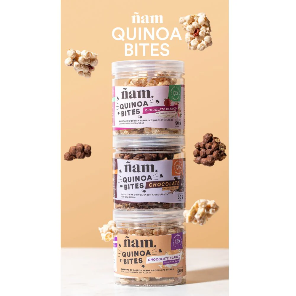 Ñam Quinoa Bites Chocolate Blanco con Galleta Maria 50gr - Image 3