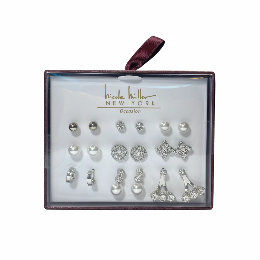 Nicole Miller Set De 9 Pares Zarcillos