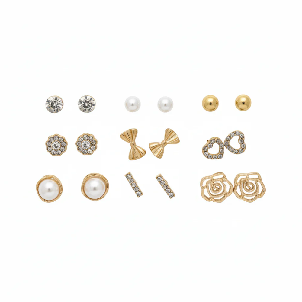 Nicole Miller Set De 9 Pares Zarcillos Para Damas