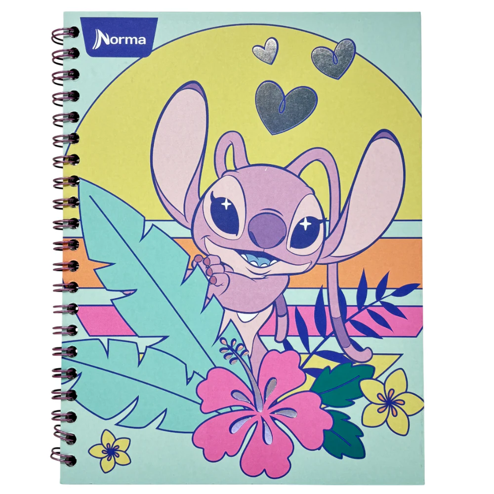 Norma Cuadero Argollada Stitch 4 Materias 100 Hojas Con stickers Diseños Surtidos - Image 7