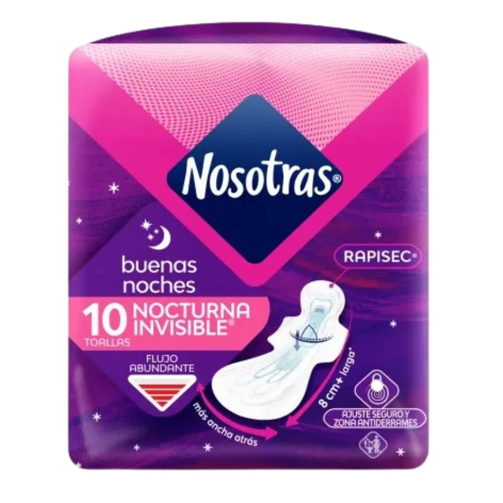 Nosotras Toalla Sanitaria Buenas Noches Clasicas Rapisec 10 Und - Image 2