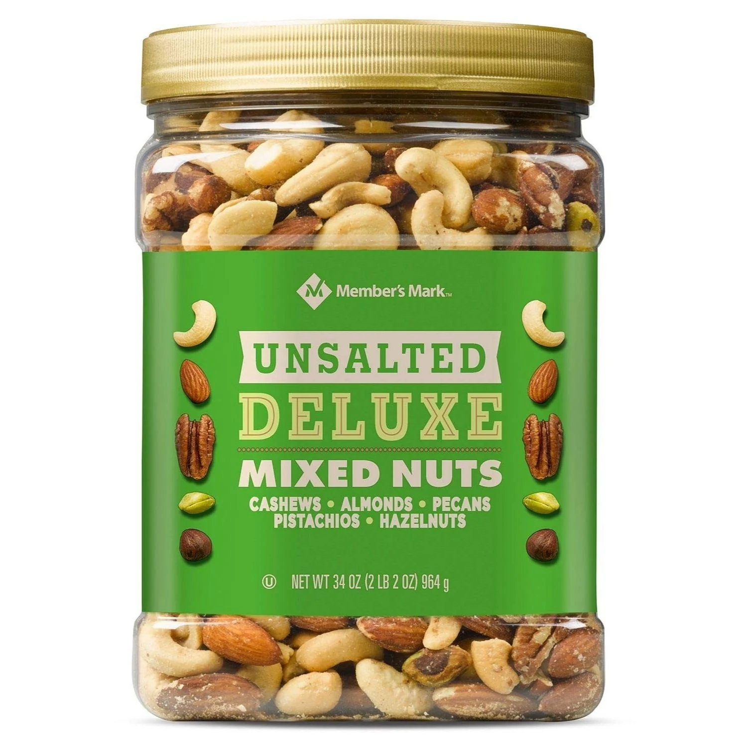 Nueces Mixtas Members Mark Unsalted Deluxe 964gr