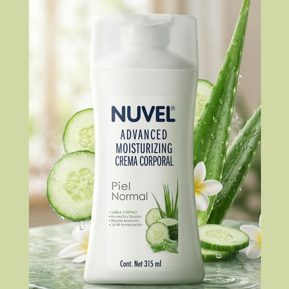 Nuvel Advanced Moisturizing Crema Corporal Sábila Y Pepino "Piel Normal" 315ml - Image 2
