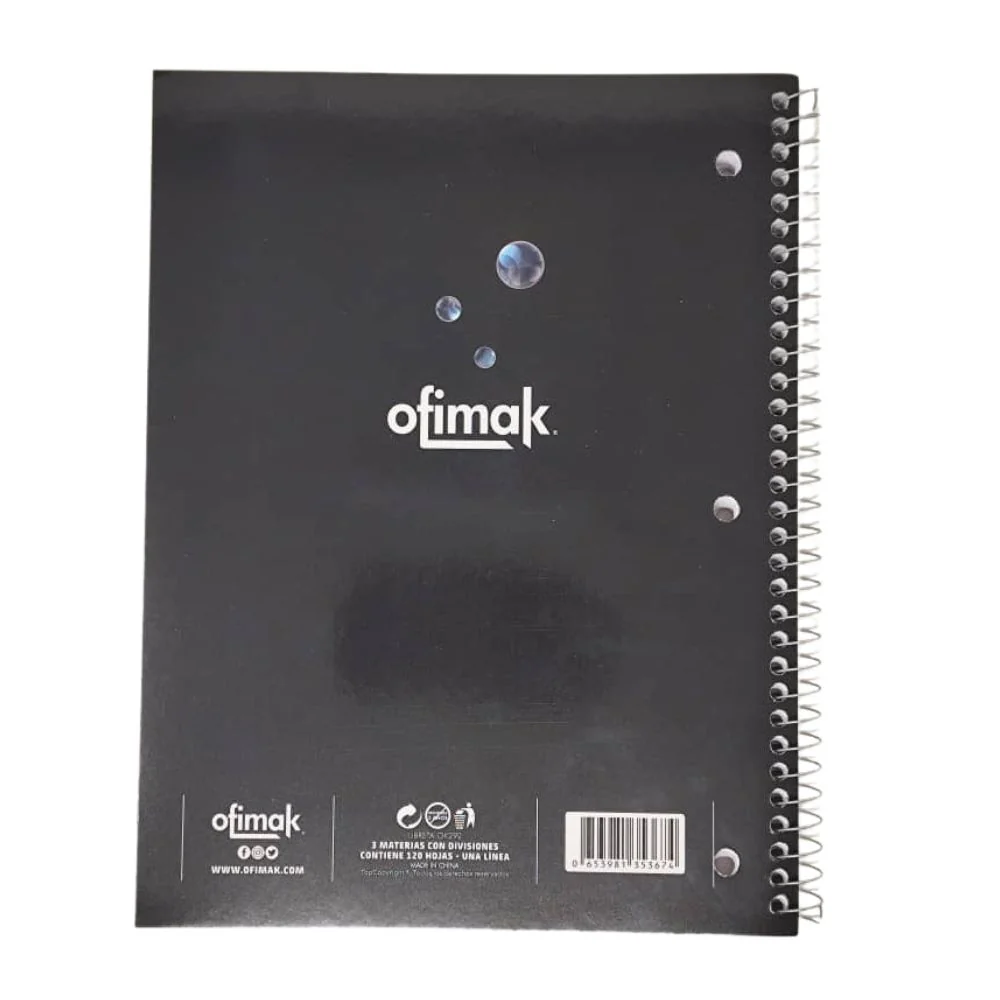 Ofimak Cuaderno Espiral Una Linea 3 Materias 120 Hojas - Image 3