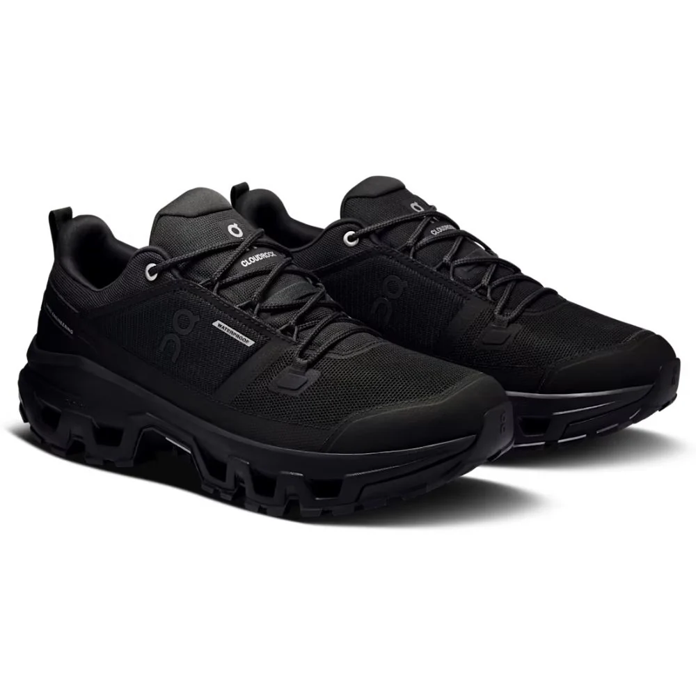 On Zapatos Trail Para Caballeros Cloudrock Mid Waterproof Black Black - Image 3