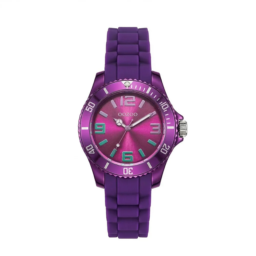 Oozoo Reloj Deportivo Correa De Silicone Para Damas Grape - Image 2
