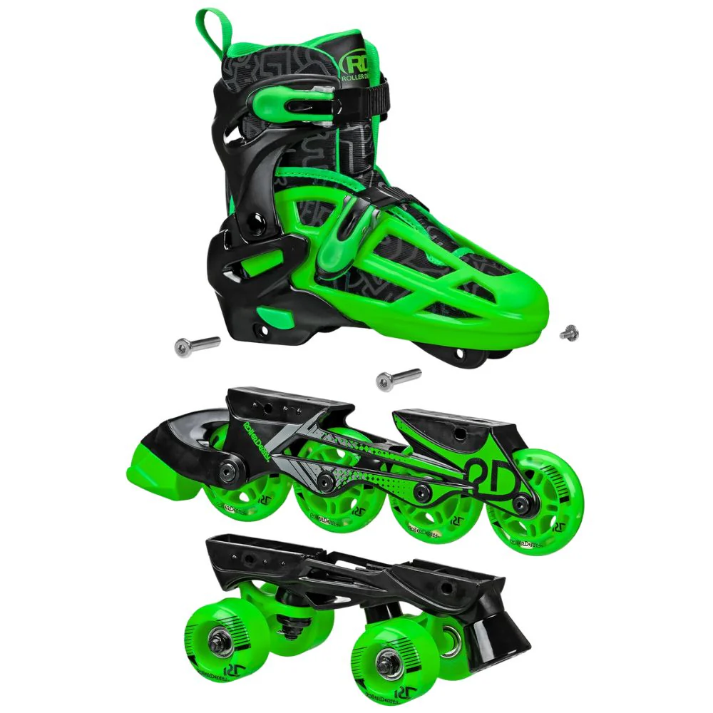 Patines 2-in-1 Roller Derby Quad and Inline Adjustable Skates Patines Talla 29-33 - Image 2