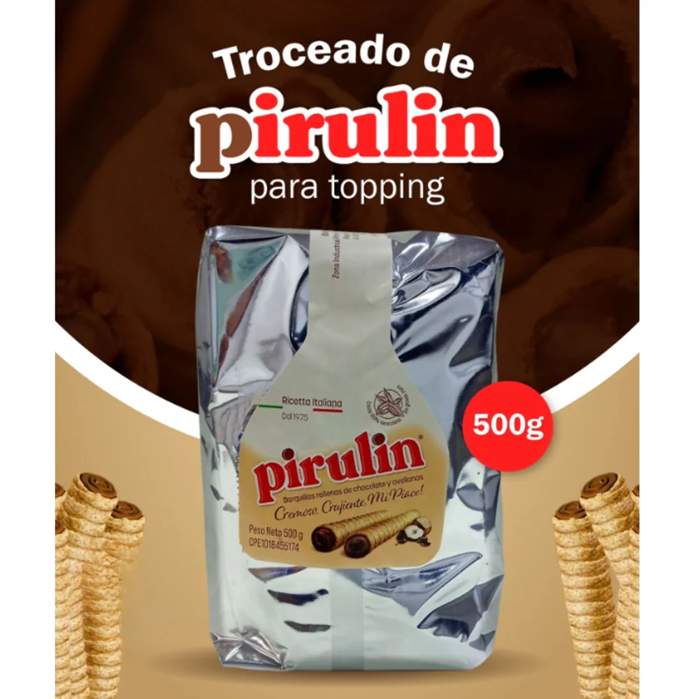 Pirulin Chocolate Food Service Trocitos 500gr - Image 2
