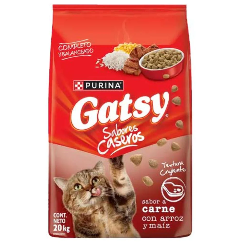 Purina Gatsy sabores caseros Carne, Arroz y Maiz 20kg