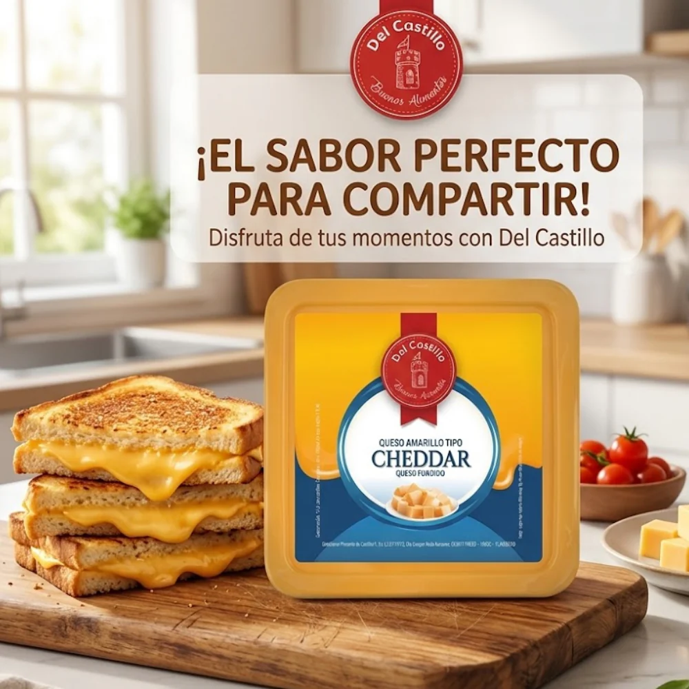 Queso Cheddar Porcion Del Castillo 6 Opciones - Image 2