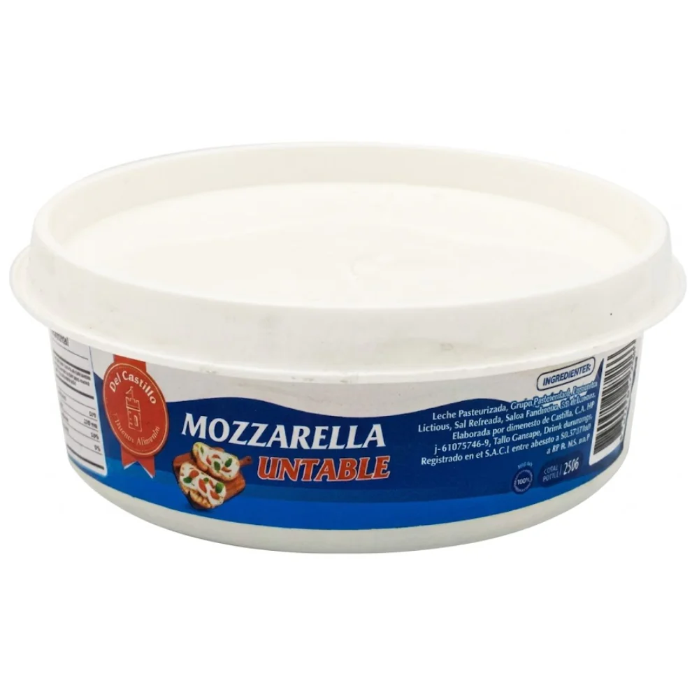 Queso Mozzarella Fundida Untable Tina Del Castillo 250gr