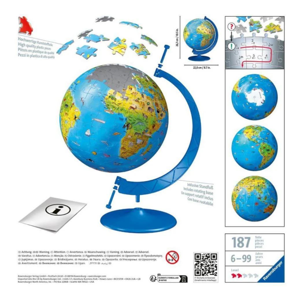 Ravensburger Rompecabezas 3D Globo Terraqueo 180Pzs 6+ - Image 2