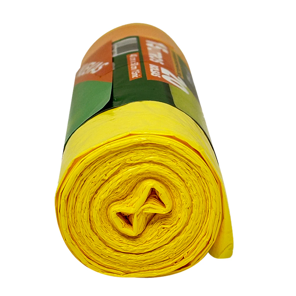 Rollo de 20 Bolsas para Basura con Cinta de Amarre de 15 Litros Color Amarillo Aroma Limon - Image 4