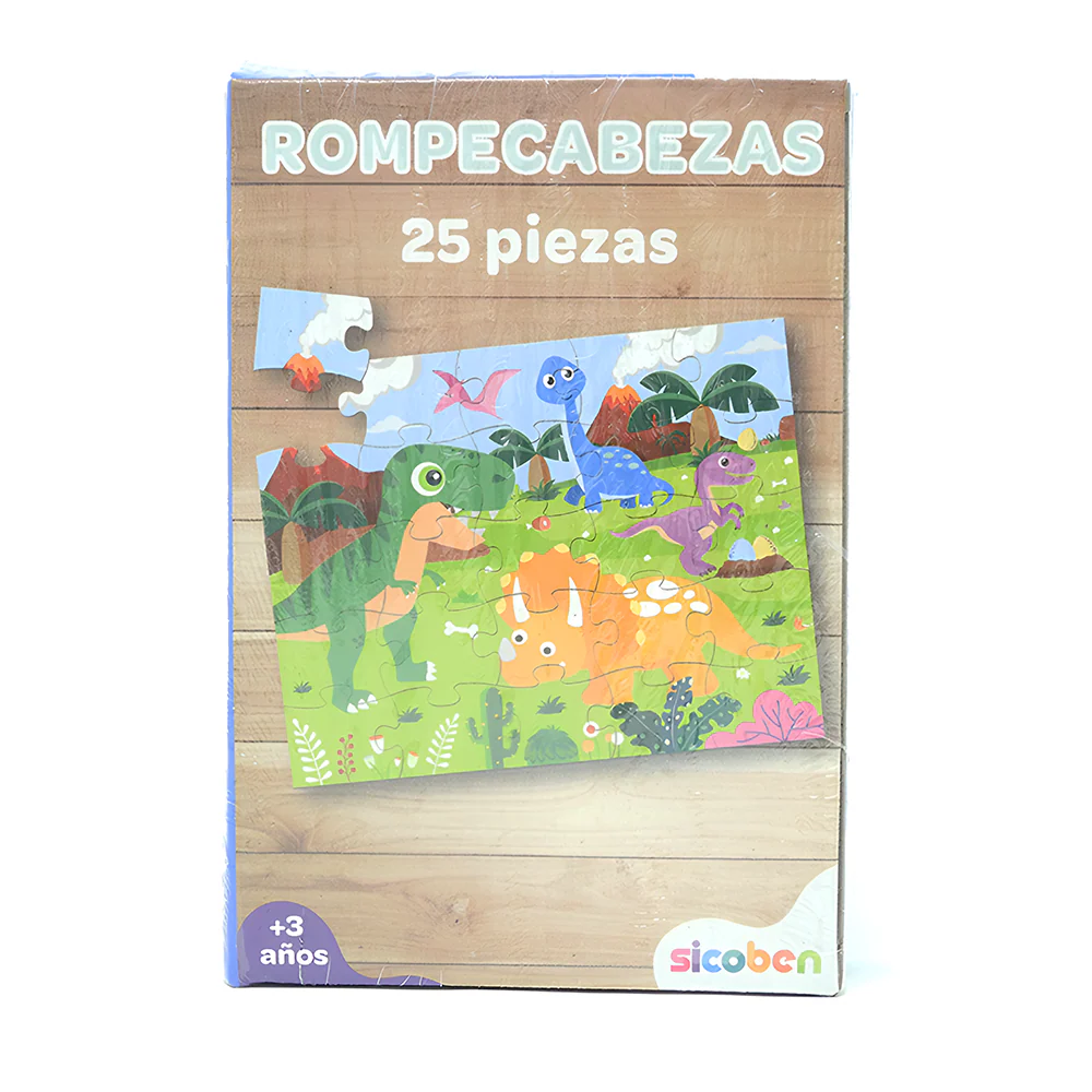 Rompecabeza 25 Piezas Dinosaurios 3+ Sicoben