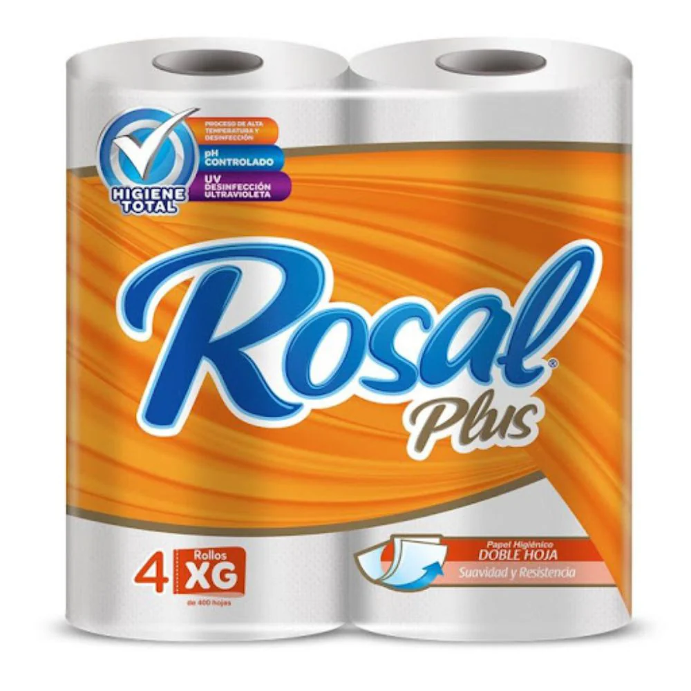 Rosal Plus Papel de Baño 400 hojas 4und XG