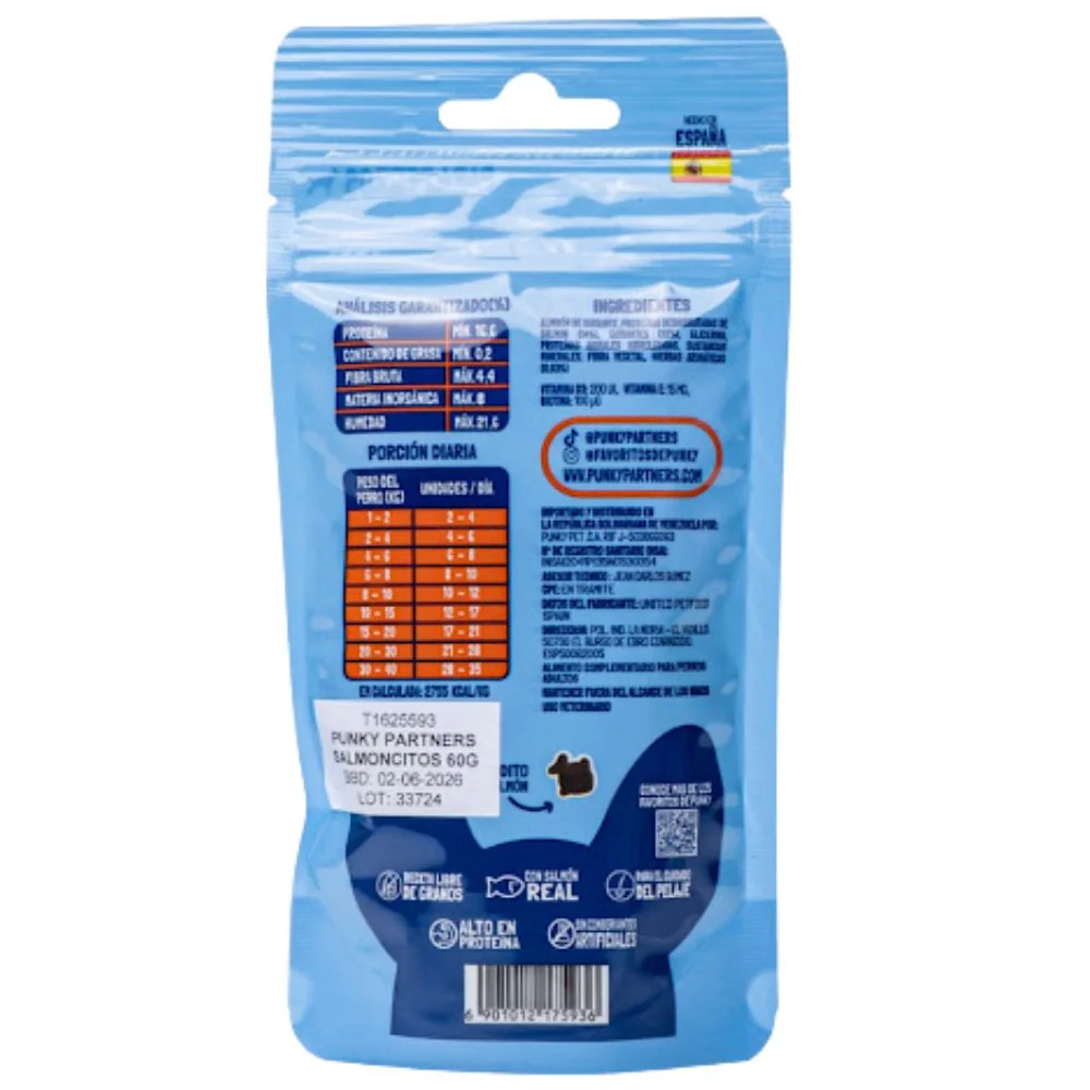 Salmoncitos Punky Partners Snacks para Perros 60gr - Image 2