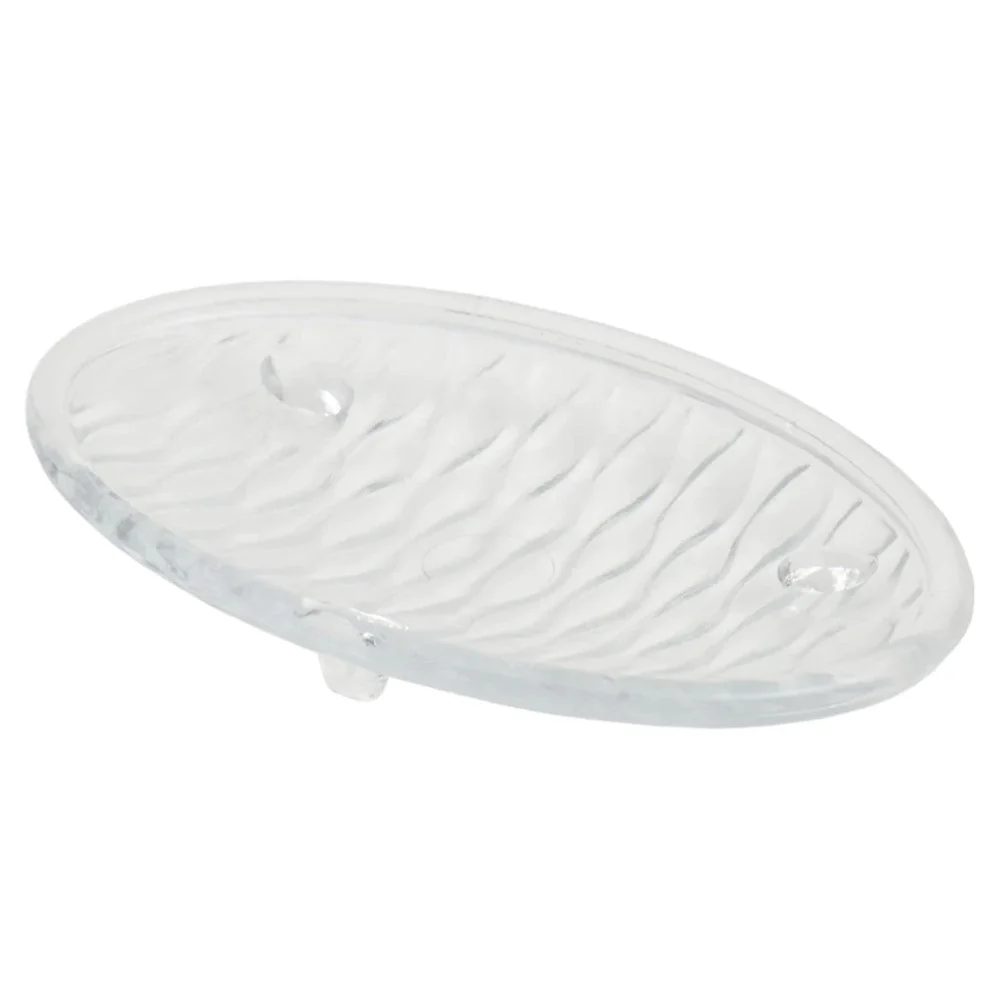 Set de Accesorios Baño De Cristal Ondulado Transparente 3piezas Home Basics - Image 3