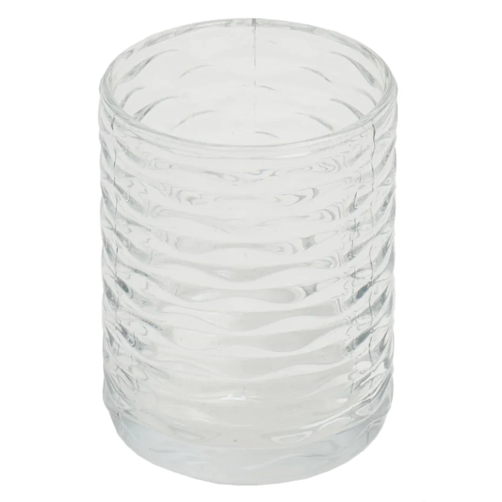 Set de Accesorios Baño De Cristal Ondulado Transparente 3piezas Home Basics - Image 4
