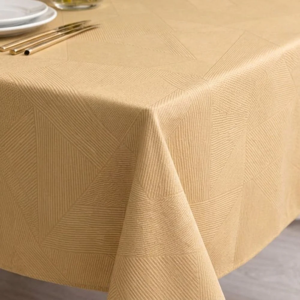 Mantel Rectangular Damask Dug Color Golden Sand Sodahl 140 x 220 cm - Image 2