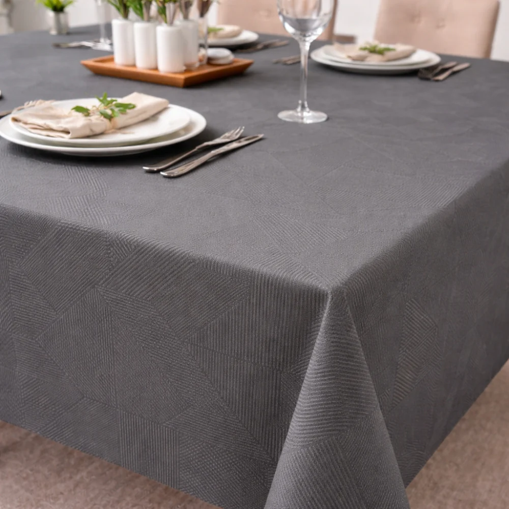 Mantel Rectangular Damask Dug Color Gray Sodahl 140 x 220 cm - Image 2