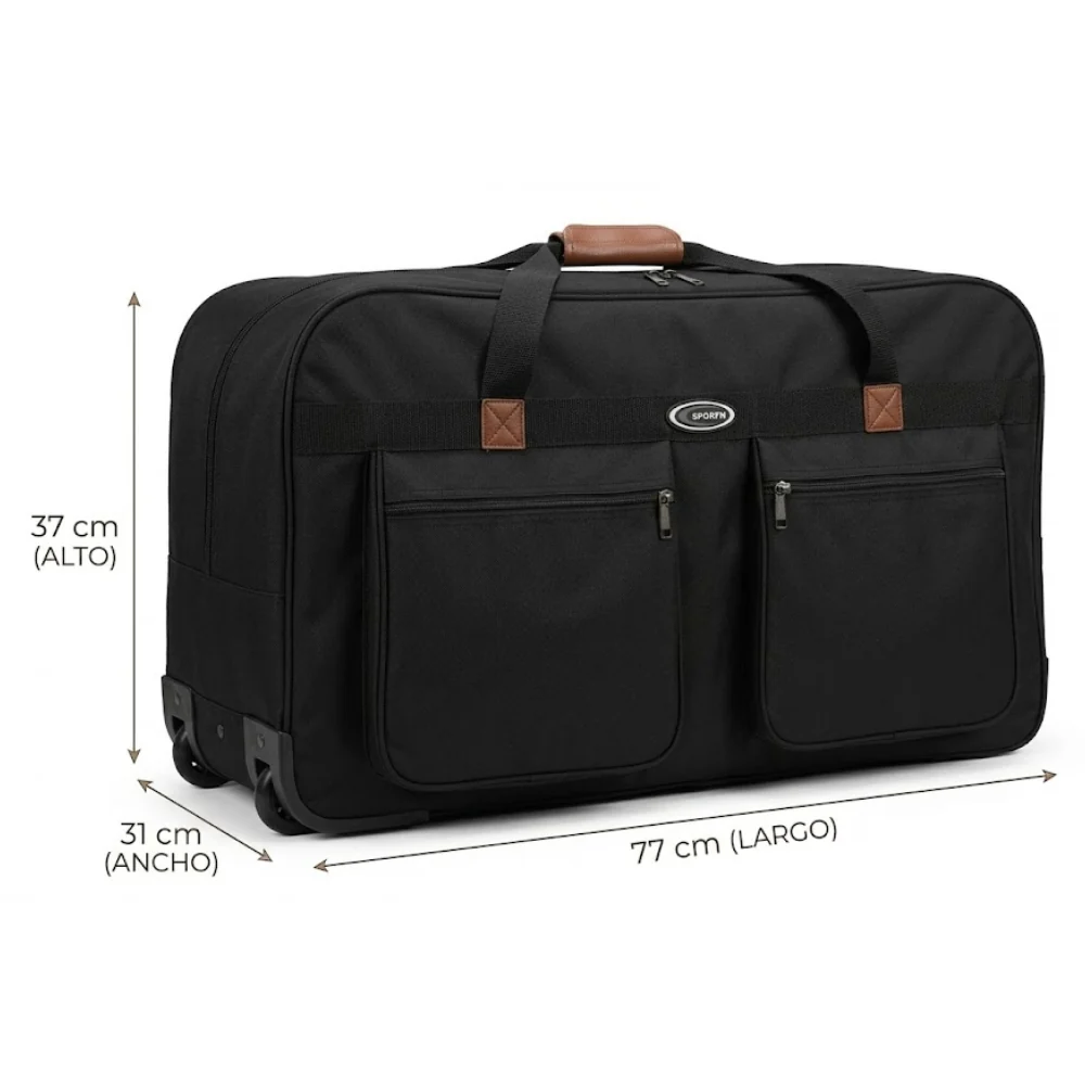 Sporfh Bolso Duffel Con Dos Ruedas Color Negro - Image 2