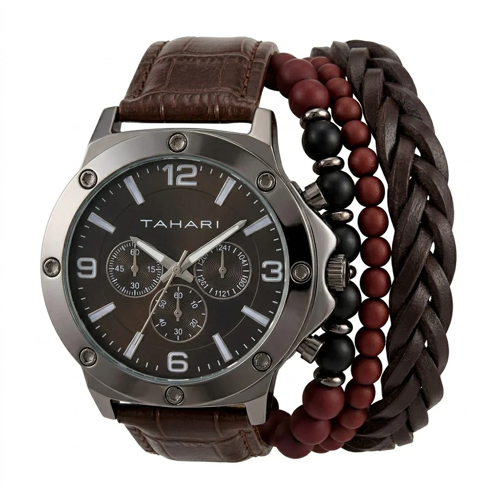 Tahari Reloj Para Caballero Brown con Pulseras - Image 2