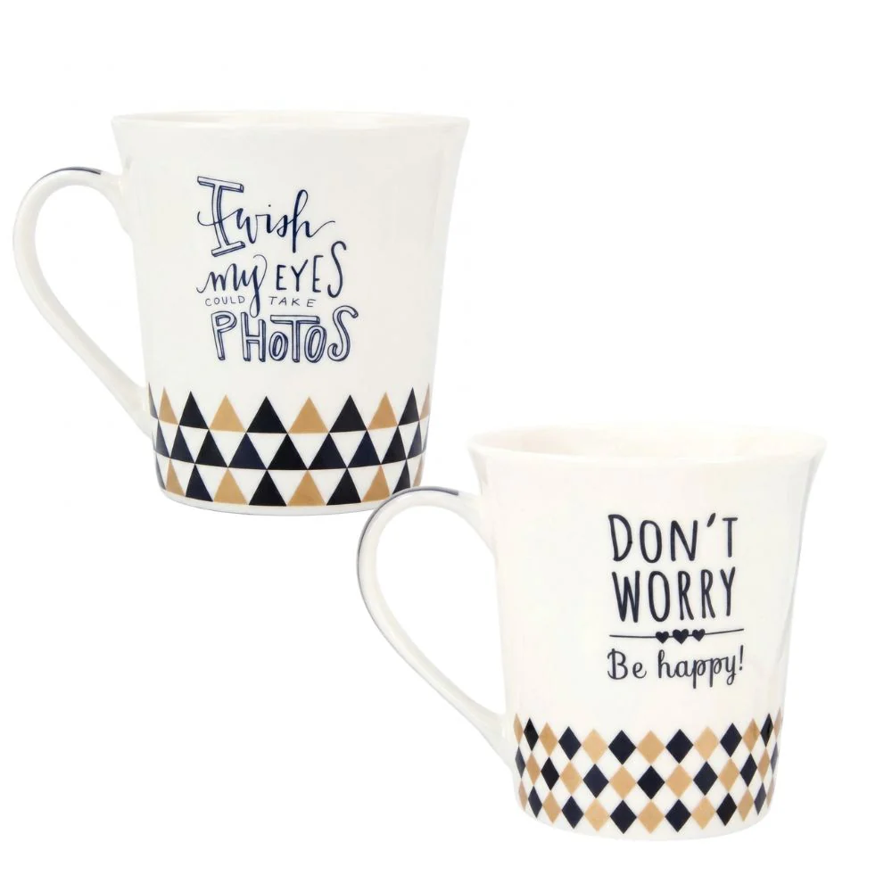 Home Basics Mug Con Citas Motivacionales 355ml 1Und