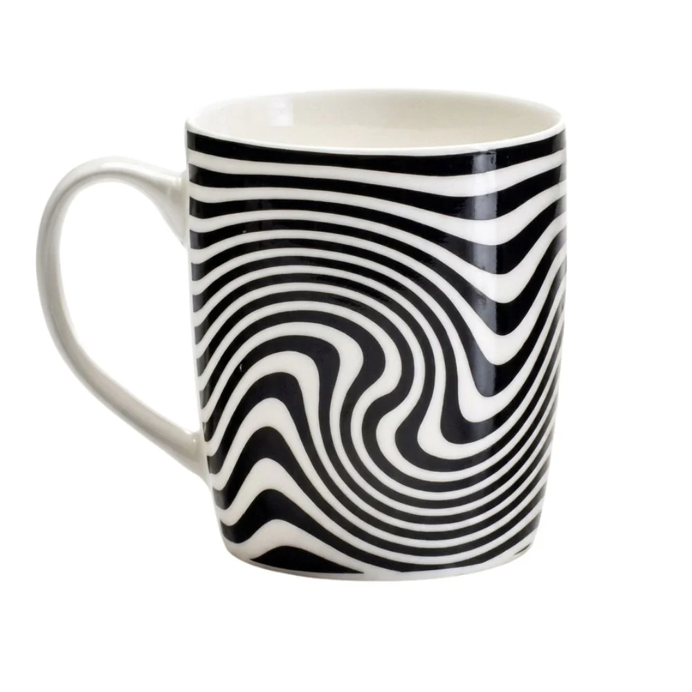 Taza Espiral Mug Negro y Blanco 13 onzas