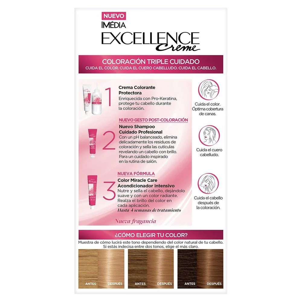 L'Oreal Tinte Excellence Creme 8 Rubio Miel - Image 3