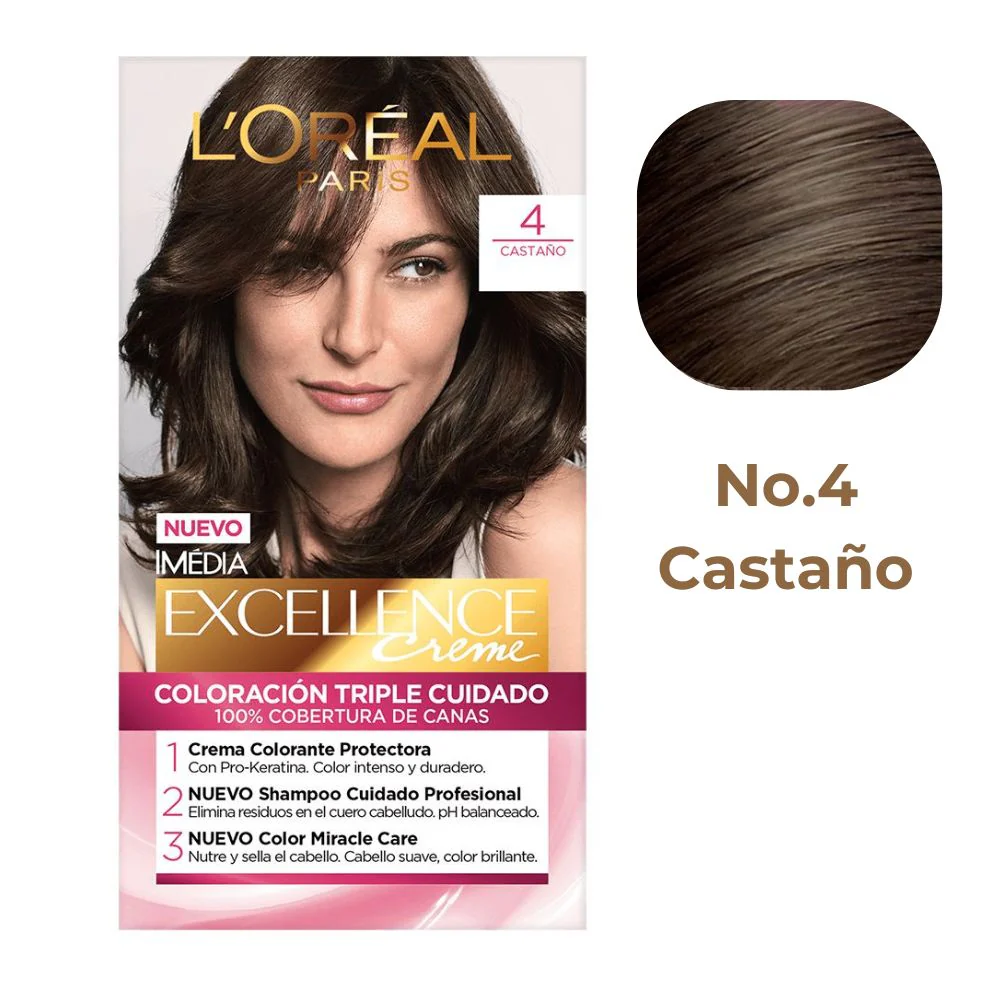 L'Oreal Tinte Excellence Creme 4 Castaño