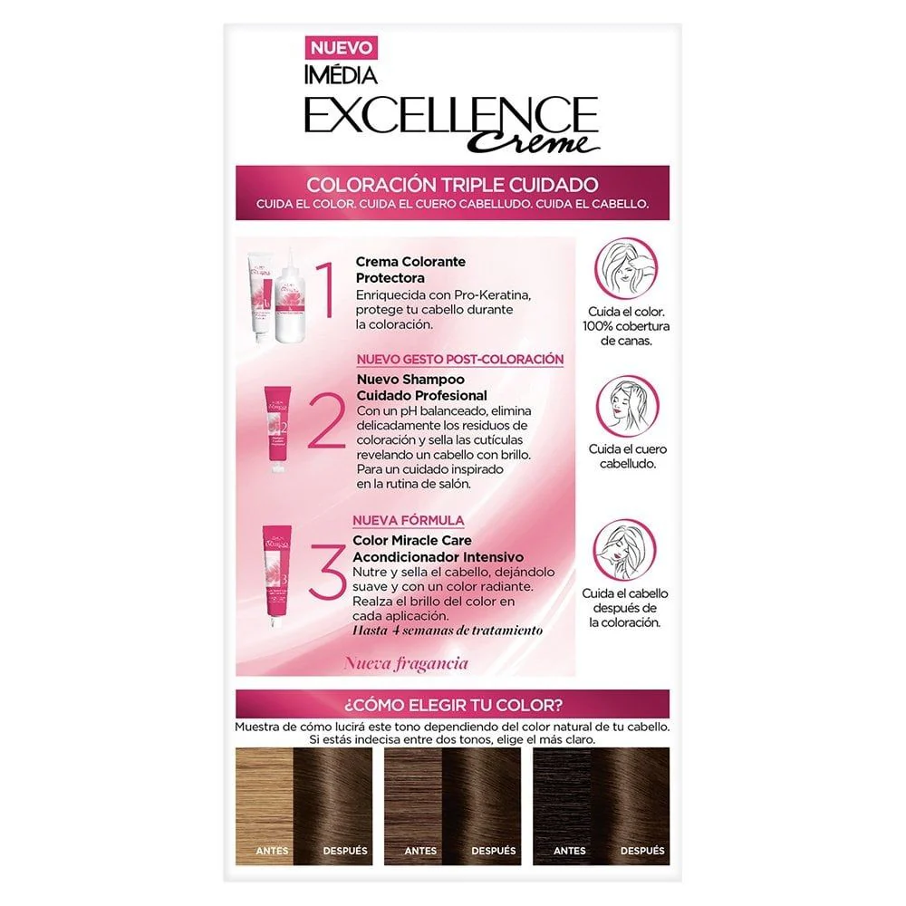 L'Oreal Tinte Excellence Creme 5 Castaño Claro - Image 3