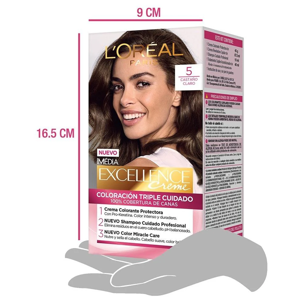 L'Oreal Tinte Excellence Creme 5 Castaño Claro - Image 5