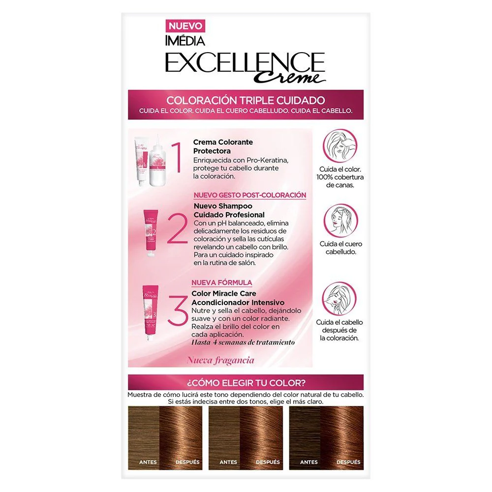 L'Oreal Tinte Excellence Creme 6.34 Rubio Oscuro Chocolate - Image 3