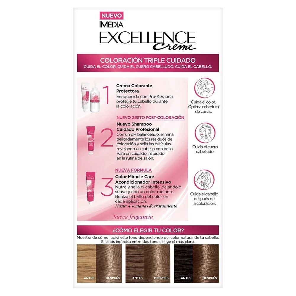 L'Oreal Tinte Excellence Creme 7.1 Rubio Cenizo - Image 3