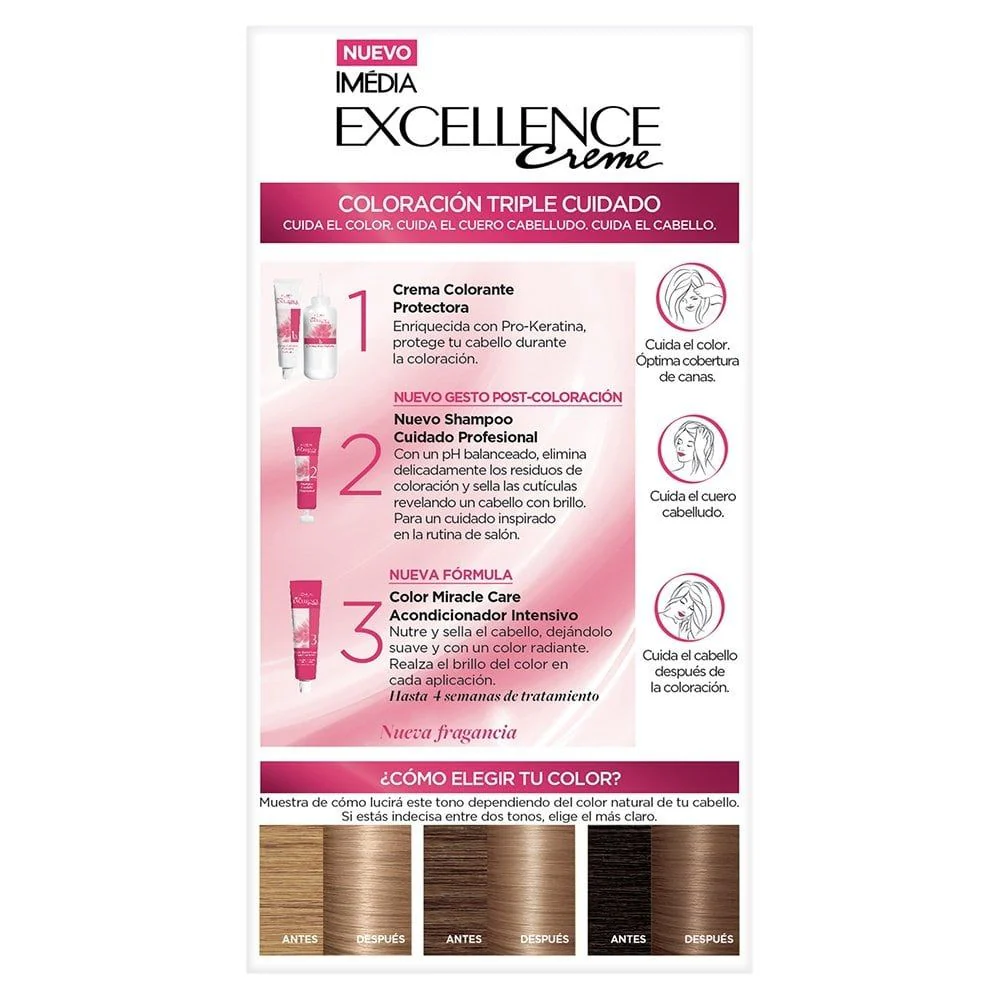 L'Oreal Tinte Excellence Creme 8.1 Rubio Claro Cenizo - Image 3